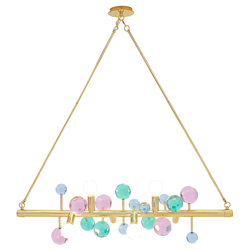 Светильник Jonathan Adler GLOBO SIX-LIGHT LINEAR CHANDELIER Multi Мульти Золотой Светильник Jonathan Adler GLOBO SIX-LIGHT LINEAR CHANDELIER Multi Мульти Золотой в Саратове | Loft Concept
