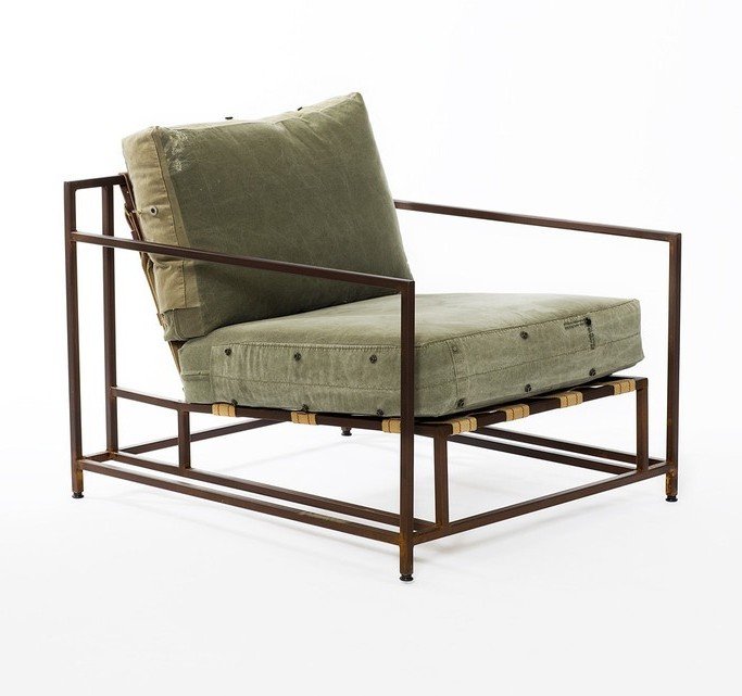 Кресло Inheritance Armchair Olive Military Fabric Оливковый в Саратове | Loft Concept 