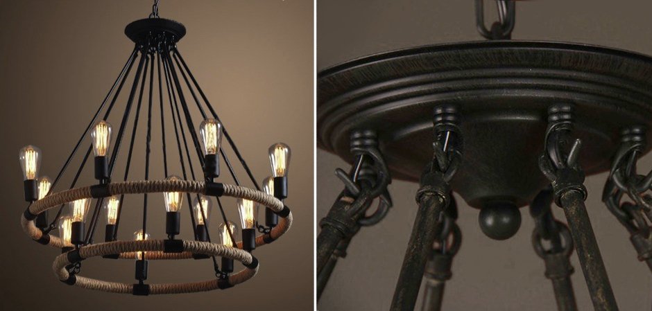 Люстра Round Tube Double Loft Rope Light Люстра Round Tube Double Loft Rope Light - Loft-Concept в Саратове