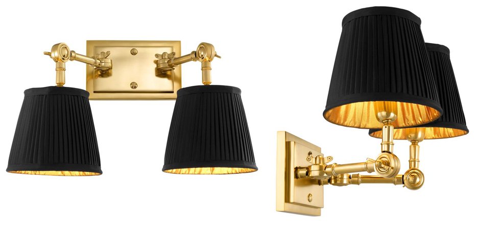 Бра Wall Lamp Wentworth Double Gold+Black Бра Wall Lamp Wentworth Double Gold+Black - Loft-Concept в Саратове