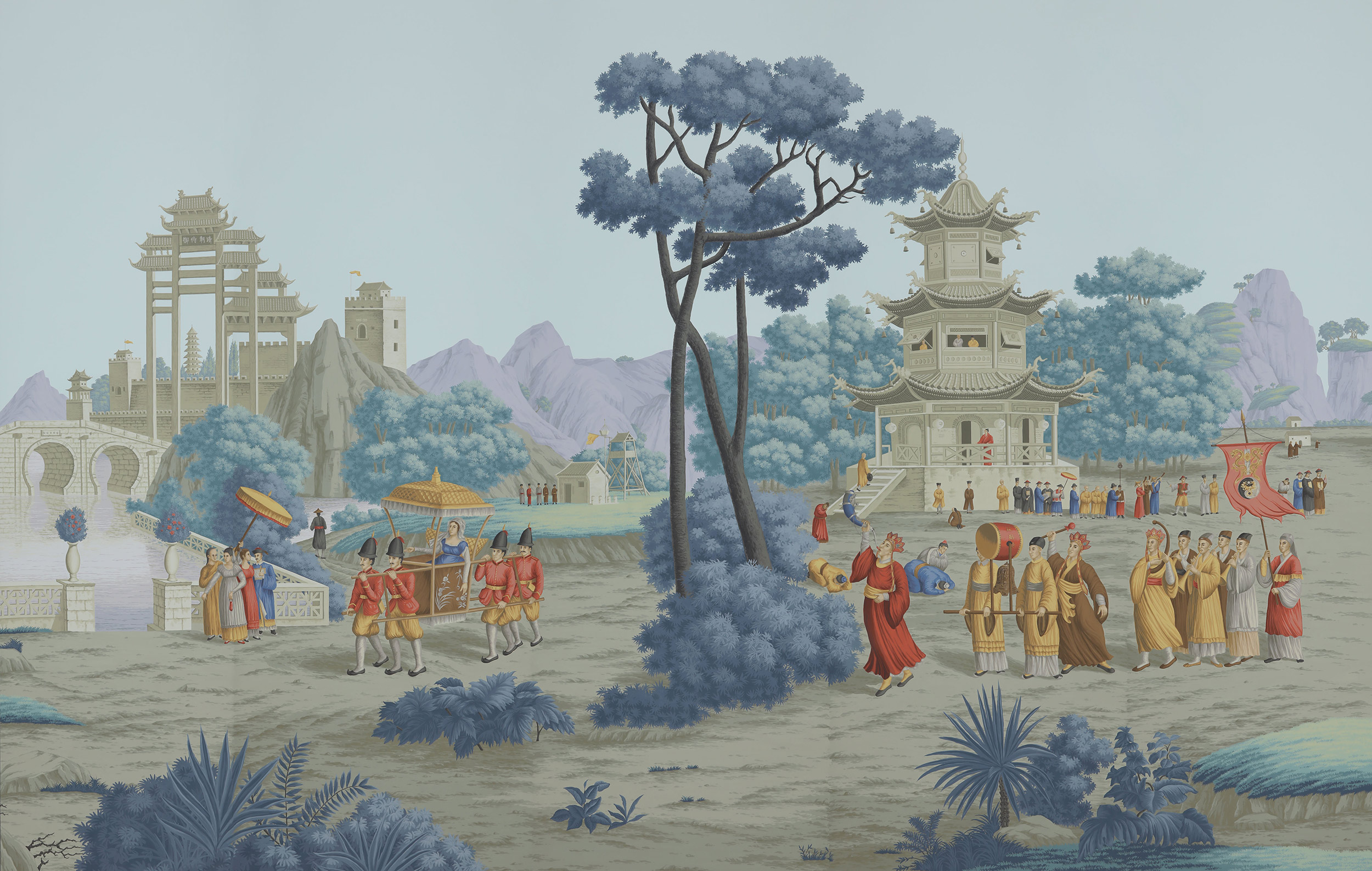 Обои ручная роспись Procession Chinoise Charvet on scenic paper Обои ручная роспись Procession Chinoise Charvet on scenic paper - постер Loft-Concept в Саратове