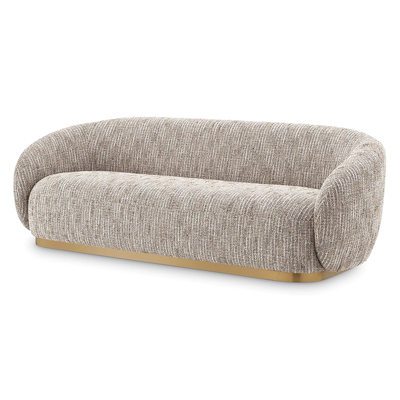 Диван Eichholtz Sofa Brice Mademoiselle Beige Бежево-серый Латунь в Саратове | Loft Concept 