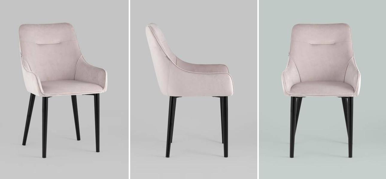 Стул Joan Chair Светло-Розовый Велюр - фото