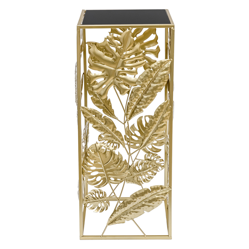 Подставка Tropical Gold Leaves Stand S Золотой Черный в Саратове | Loft Concept 