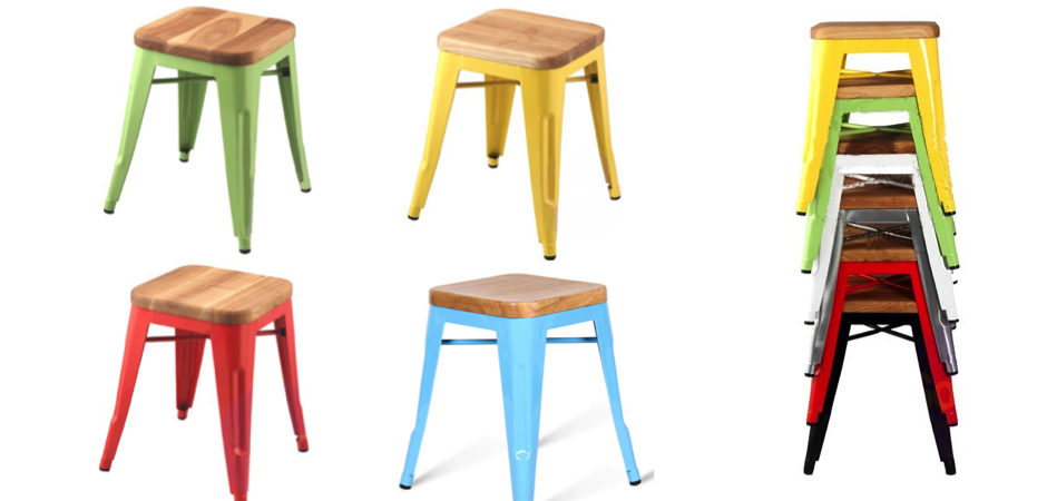 Кухонный стул Tolix Wood Seat Stool Кухонный стул Tolix Wood Seat Stool - Loft-Concept в Саратове