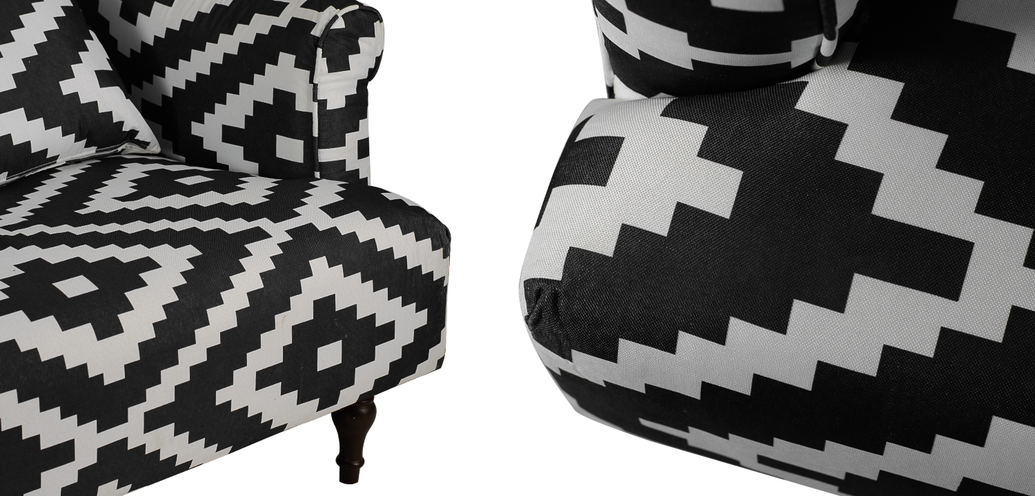 Диван KELIM Ornament black and white sofa - фото №1