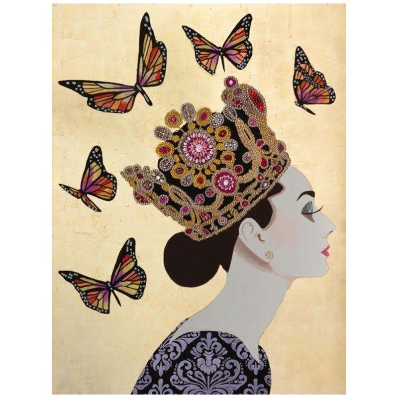 Картина Audrey with Crown and Monarch Butterflies Мульти в Саратове | Loft Concept 