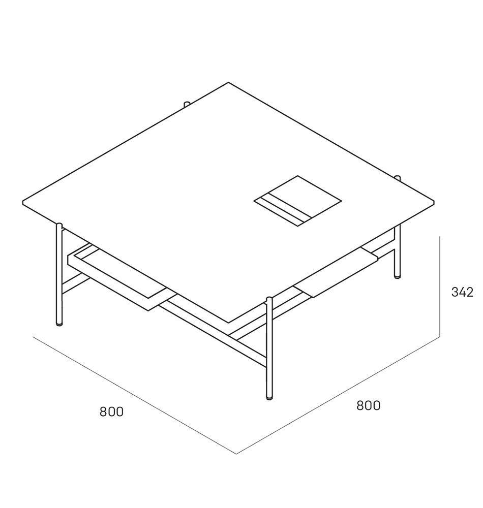 Karat журнальный столик цвета тёмный камень с съемным подносом в Саратове