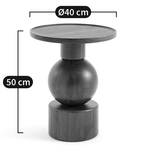 Приставной столик из массива Kobe Dark Wooden Side Table в Саратове