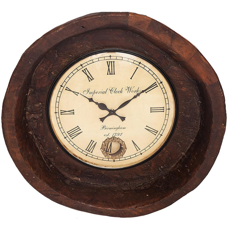 Часы Antique Indian Mango Tree Clock Коричневый Часы Antique Indian Mango Tree Clock Коричневый в Саратове | Loft Concept