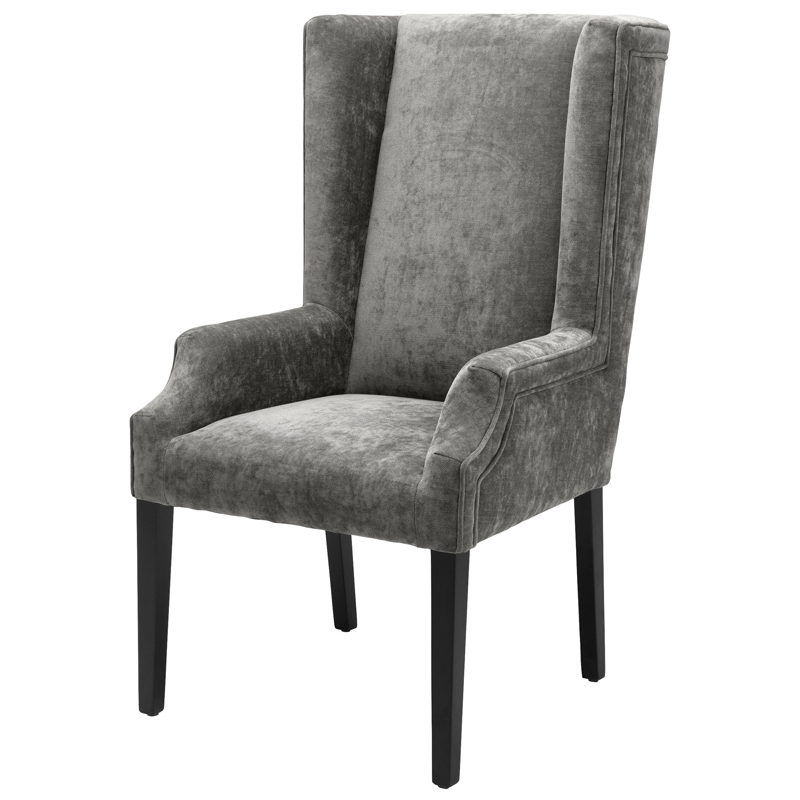 Стул Eichholtz Dining Chair Tempio grey Серый Черный в Саратове | Loft Concept 