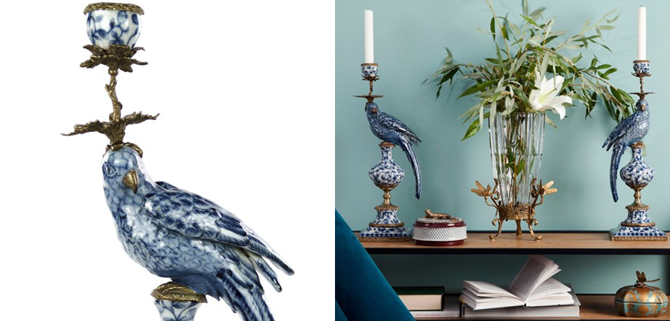 Подсвечник Blue and White Parrot Подсвечник Blue and White Parrot - Loft-Concept в Саратове