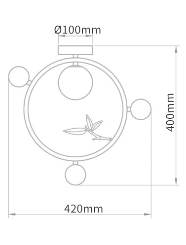 Потолочный светильник Metal Wood Ring Leaf в Саратове