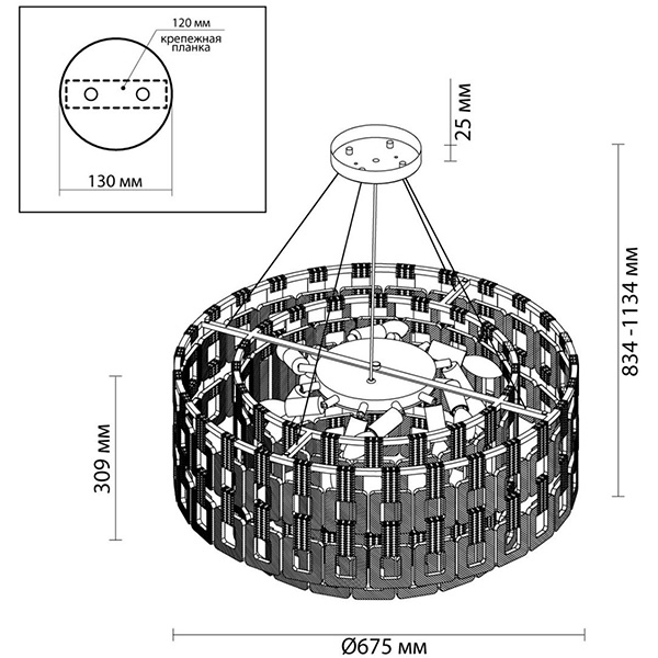 Люстра Ribbed Elements Pendant Round 67 в Саратове