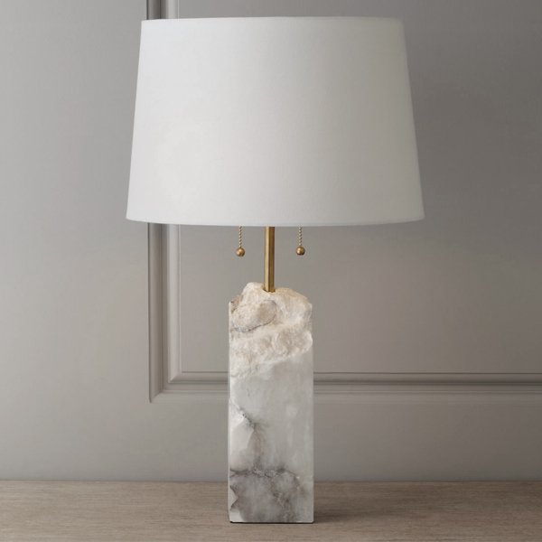 Настольная лампа Regina Andrew Raw Alabaster Lamp Белый Мрамор Bianco в Саратове | Loft Concept 