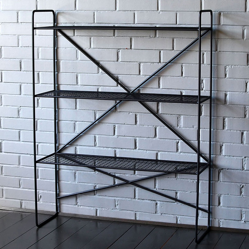 Стеллаж Ridley Black Industrial Metal Rust Rack Черный в Саратове | Loft Concept 