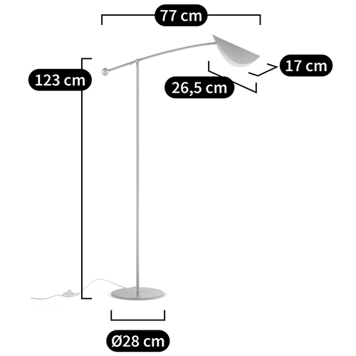 Торшер с поворотным плафоном Aracea Beige Floor Lamp в Саратове