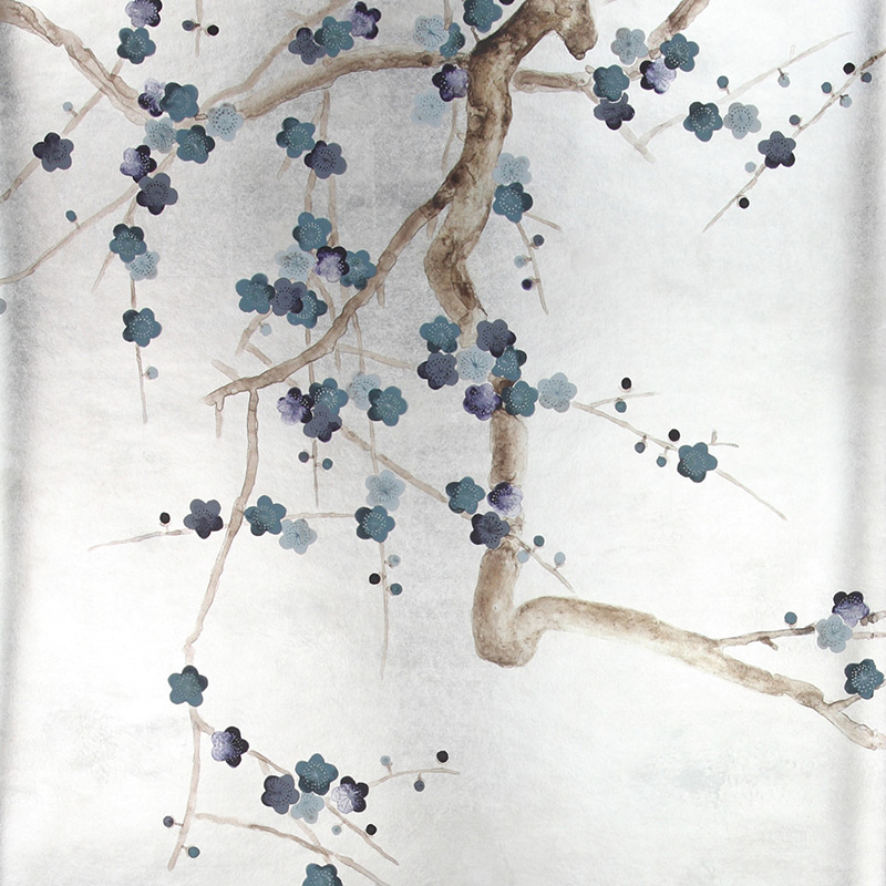 Обои ручная роспись Plum Blossom Colourway SC-81 on Tarnished Silver gilded paper with d?sargenter pearlescent antiquing Обои ручная роспись Plum Blossom Colourway SC-81 on Tarnished Silver gilded paper with d?sargenter pearlescent antiquing в Саратове | Loft Concept