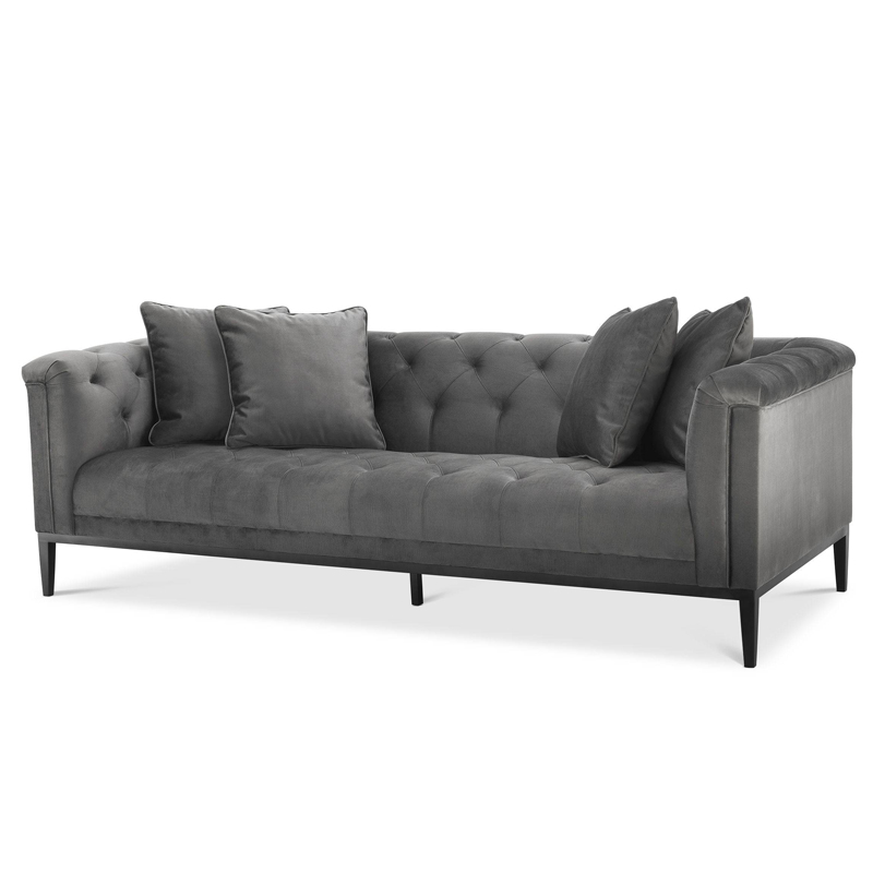 Диван Eichholtz Sofa Cesare Grey Серый Темная бронза в Саратове | Loft Concept 