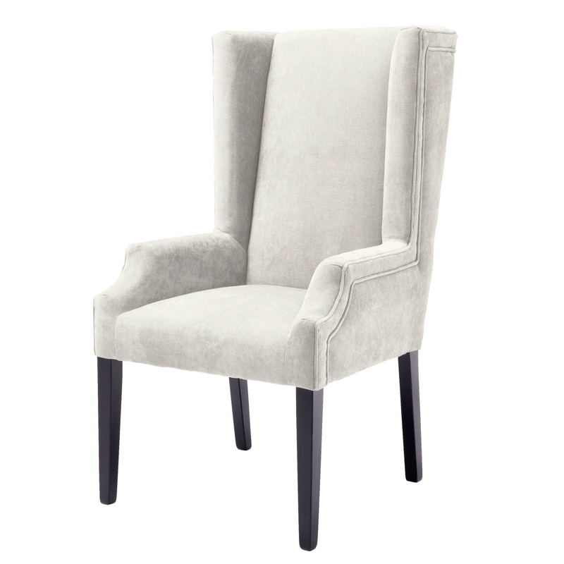 Стул Eichholtz Dining Chair Tempio sand Молочный Черный в Саратове | Loft Concept 