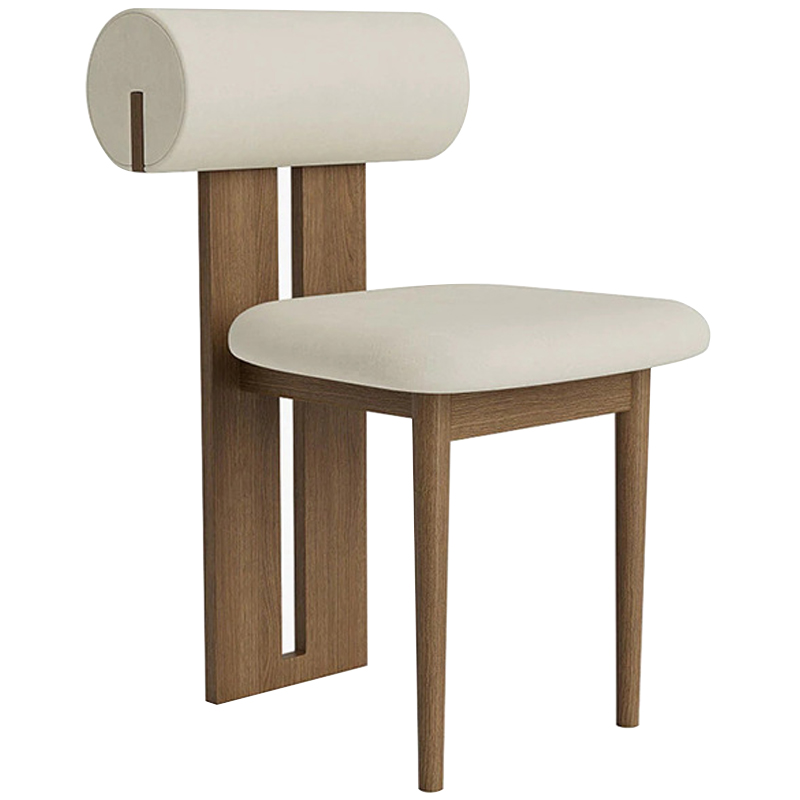Стул Behemo Dark Wood Chair Молочный Коричневый Стул Behemo Dark Wood Chair Молочный Коричневый в Саратове | Loft Concept
