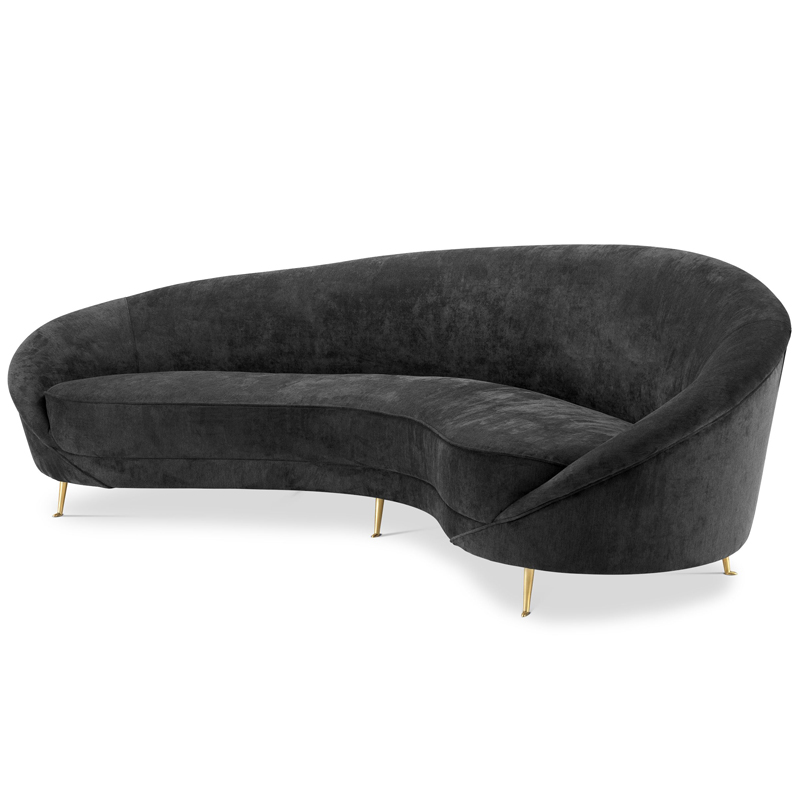 Диван Eichholtz Sofa Provocateur Black Черный Латунь в Саратове | Loft Concept 