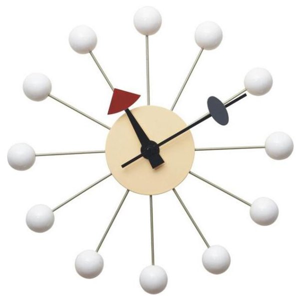 Часы George Nelson Ball Clock White Белый Часы George Nelson Ball Clock White Белый в Саратове | Loft Concept