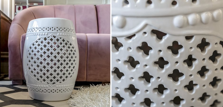 Керамический табурет Quatrefoil Garden Stool - White Керамический табурет Quatrefoil Garden Stool - White - Loft-Concept в Саратове