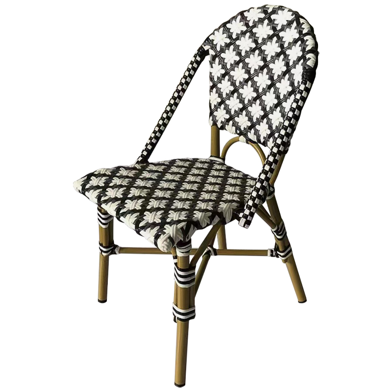 Стул ротанг Wicker Mathis Rattan Chair Черно-белый Древесина в Саратове | Loft Concept 