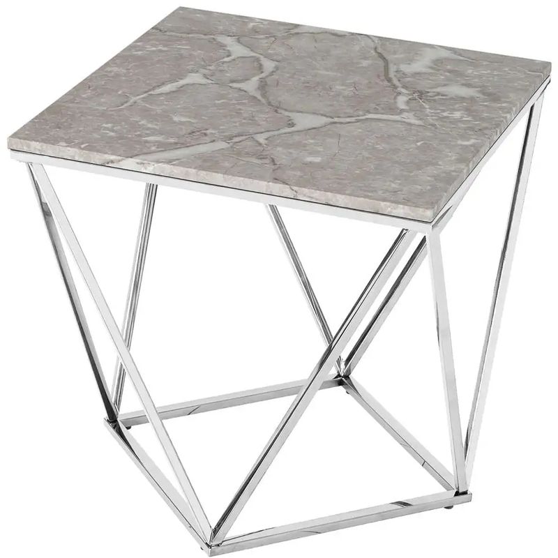 Приставной стол Kovaldzhi Collection Frame Geometry Silver Бежево-серый Белый Мрамор Bianco Серебряный Приставной стол Kovaldzhi Collection Frame Geometry Silver Бежево-серый Белый Мрамор Bianco Серебряный в Саратове | Loft Concept