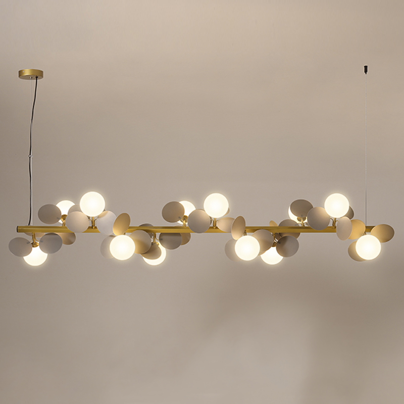 Люстра MATISSE Chandelier Line Золотой Белый Светло-серый в Саратове | Loft Concept 