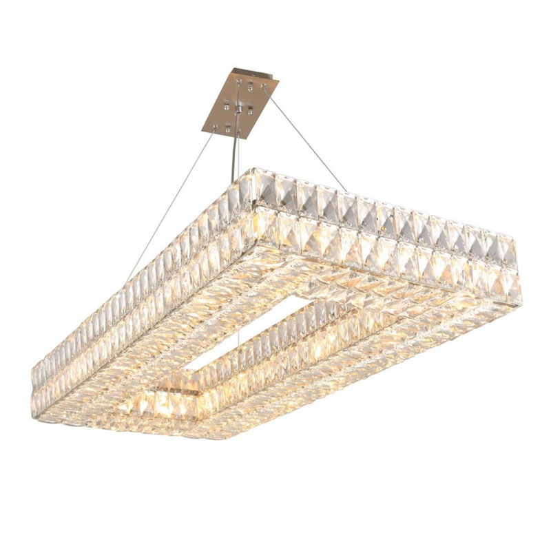 Люстра Crystal Regena Silver Rectangle Chandelier 100 Прозрачный Хром в Саратове | Loft Concept 