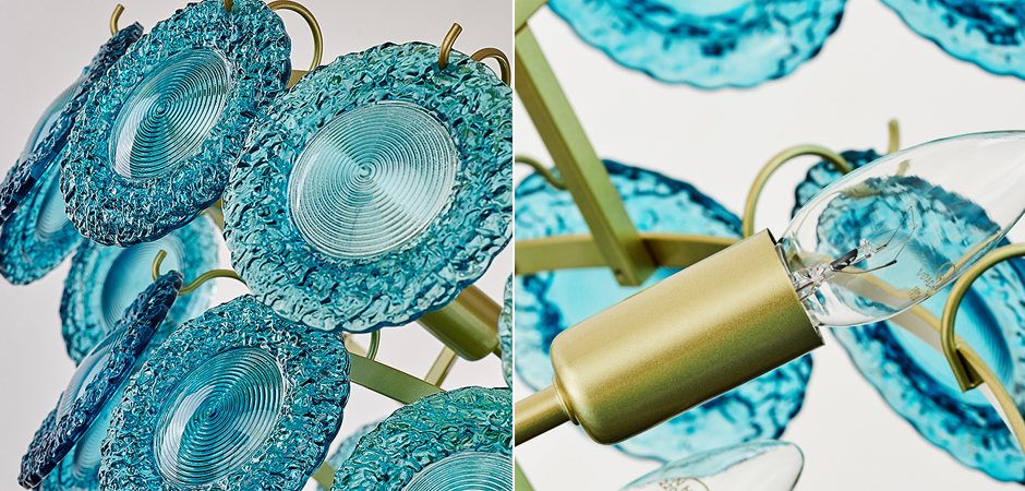 Люстра Blue Glass disk Chandelier Люстра Blue Glass disk Chandelier - Loft-Concept в Саратове