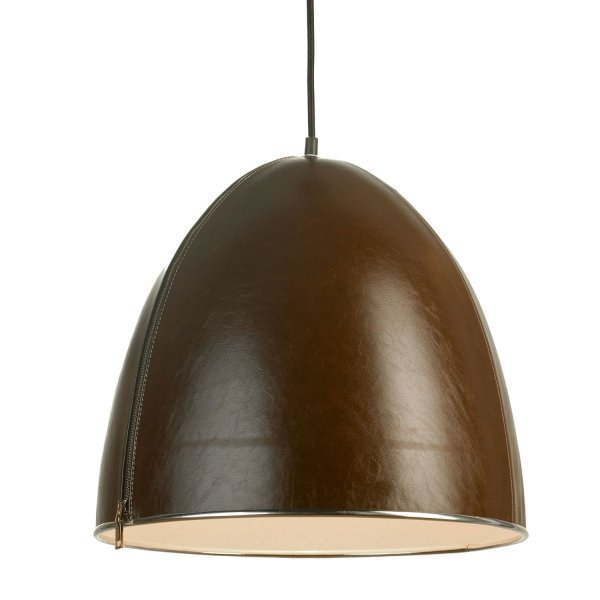 Подвесной светильник Leather Cone Brown Pendant  в Саратове | Loft Concept 