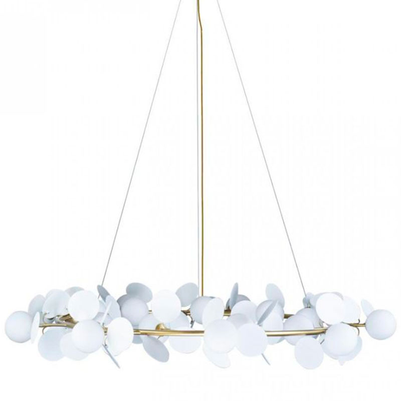 Люстра MATISSE Chandelier White диаметр 130 Белый Золотой в Саратове | Loft Concept 