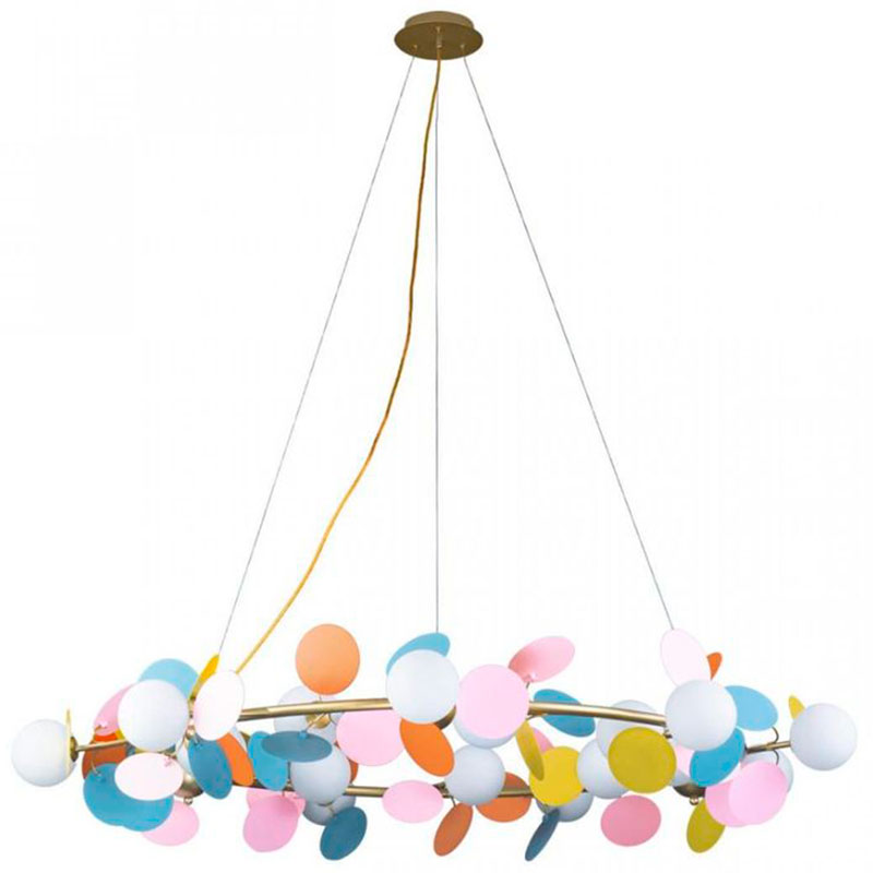 Люстра MATISSE Chandelier circle multicolor диаметр 130 Мульти Золотой в Саратове | Loft Concept 