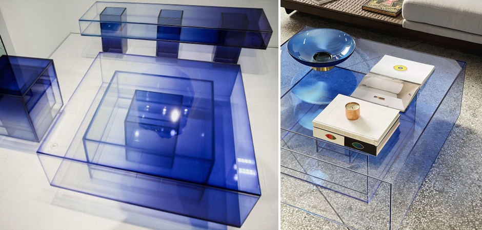 Кофейный Стол Null Blue Glass Clear Transition Color Coffee Table by Studio Buzao Customizable Кофейный Стол Null Blue Glass Clear Transition Color Coffee Table by Studio Buzao Customizable - Loft-Concept в Саратове