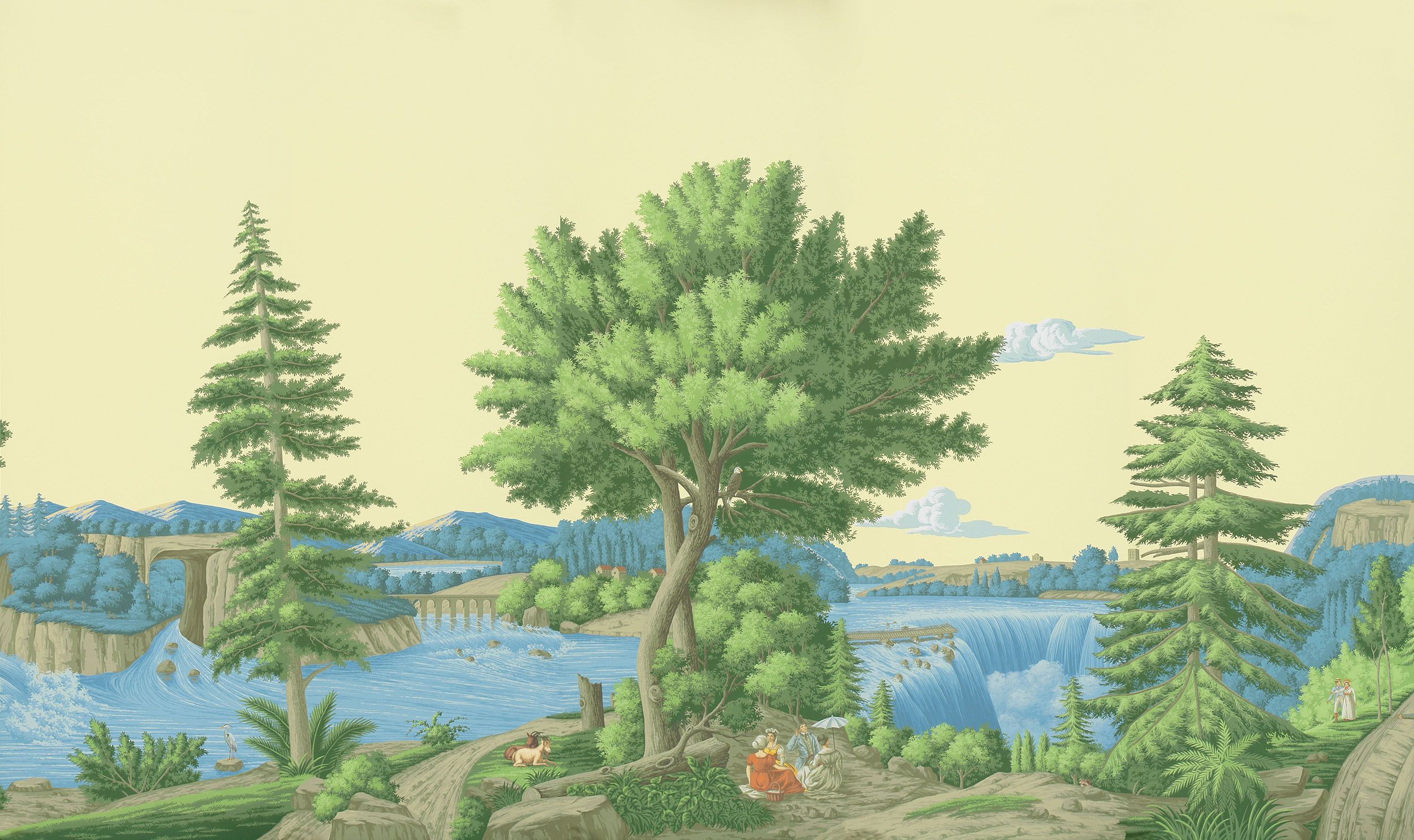 Обои ручная роспись North American River Views Dufour on scenic paper Обои ручная роспись North American River Views Dufour on scenic paper - постер Loft-Concept в Саратове