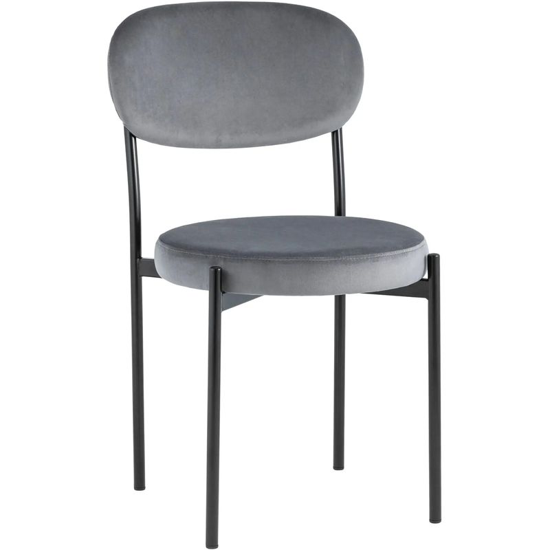 Стул Alfie Chair Серый Велюр Светло-серый Черный Стул Alfie Chair Серый Велюр Светло-серый Черный в Саратове | Loft Concept
