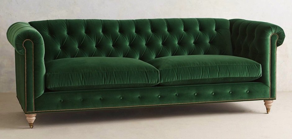 Трехместный диван Velvet Lyre Chesterfield Sofa Трехместный диван Velvet Lyre Chesterfield Sofa - Loft-Concept в Саратове