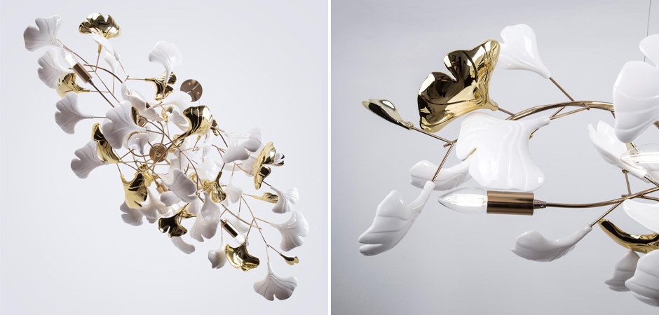 Большая люстра Wintery flover с Белыми декоративными плафонами Большая люстра Wintery flover с Белыми декоративными плафонами - Loft-Concept в Саратове