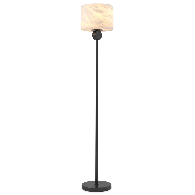 Торшер Eichholtz Floor Lamp Etruscan Bronze Темная бронза Белый в Саратове | Loft Concept 