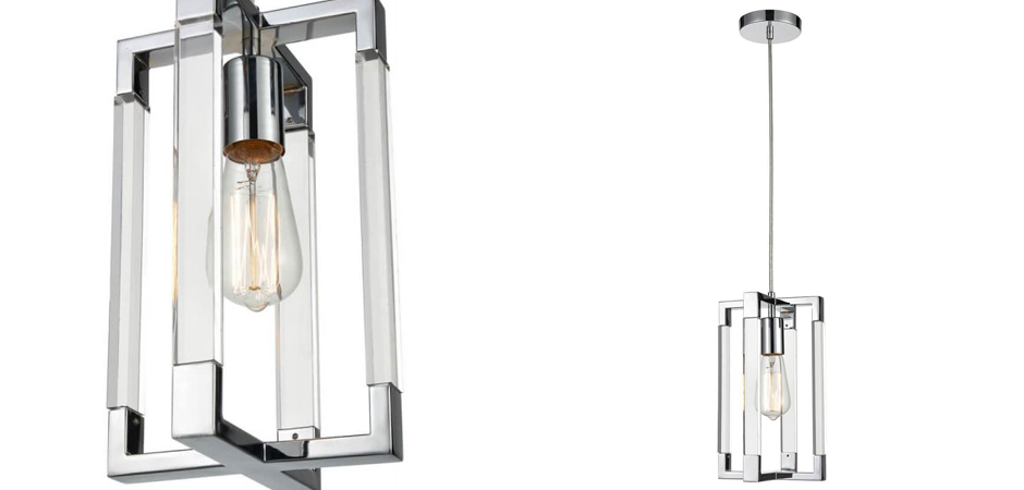 Подвесной светильник Transparent Strips Chromium Frame One Подвесной светильник Transparent Strips Chromium Frame One - Loft-Concept в Саратове