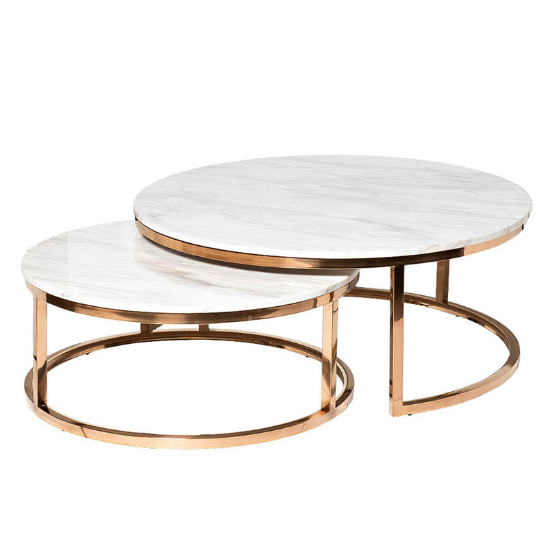 Комплект кофейных столов Hewdonald Coffee Table Глянцевое золото в Саратове | Loft Concept 