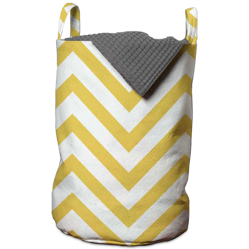 Корзина Mustard Chevron Basket Горчичный Белый в Саратове | Loft Concept 