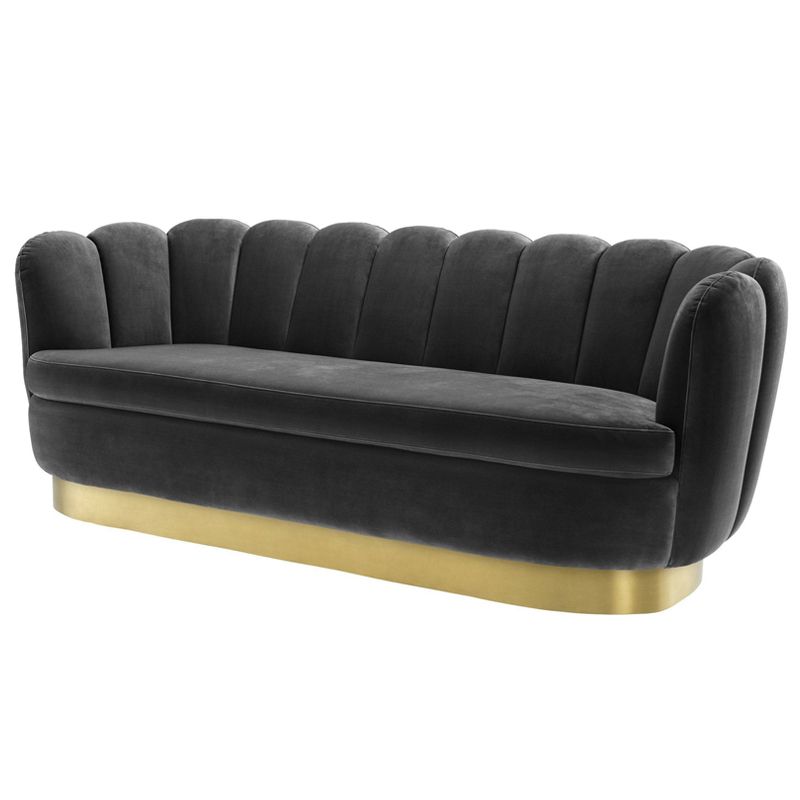 Диван Eichholtz Sofa Mirage dark grey Серый Латунь в Саратове | Loft Concept 