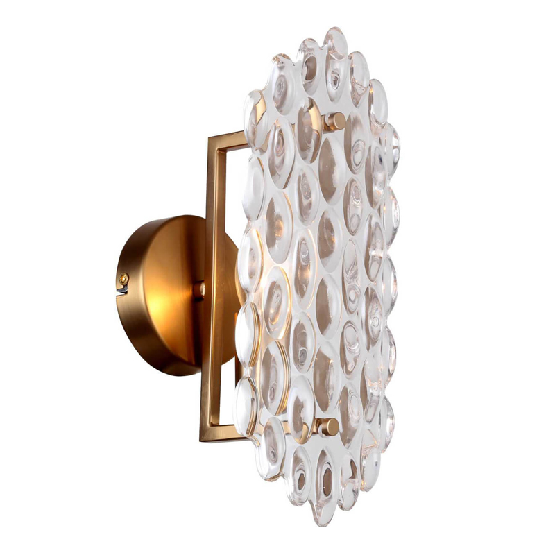 Бра Textured Glass Chandelier sconce oval Глянцевое золото Прозрачное Стекло в Саратове | Loft Concept 