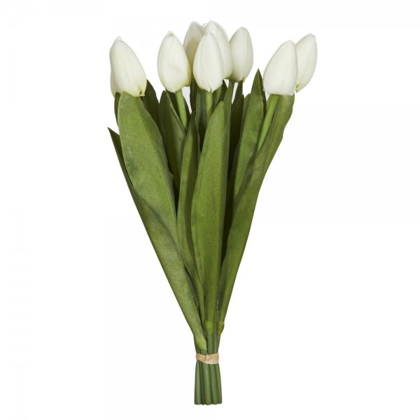 Декоративный искусственный цветок Bouquet Of White Tulips Белый Зеленый в Саратове | Loft Concept 