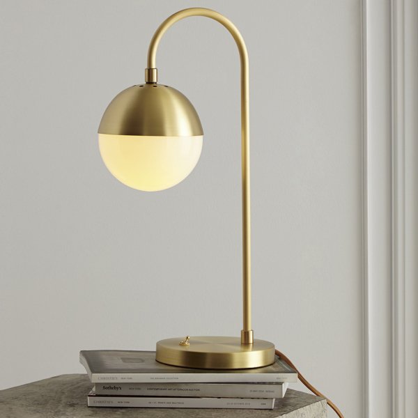 Настольная лампа Cedar Moss Table Lamp Латунь Белый Настольная лампа Cedar Moss Table Lamp Латунь Белый в Саратове | Loft Concept