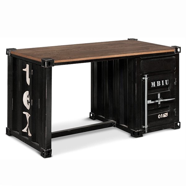 Письменный стол Metal & Oak Sea Container Desk Дуб темный в Саратове | Loft Concept 